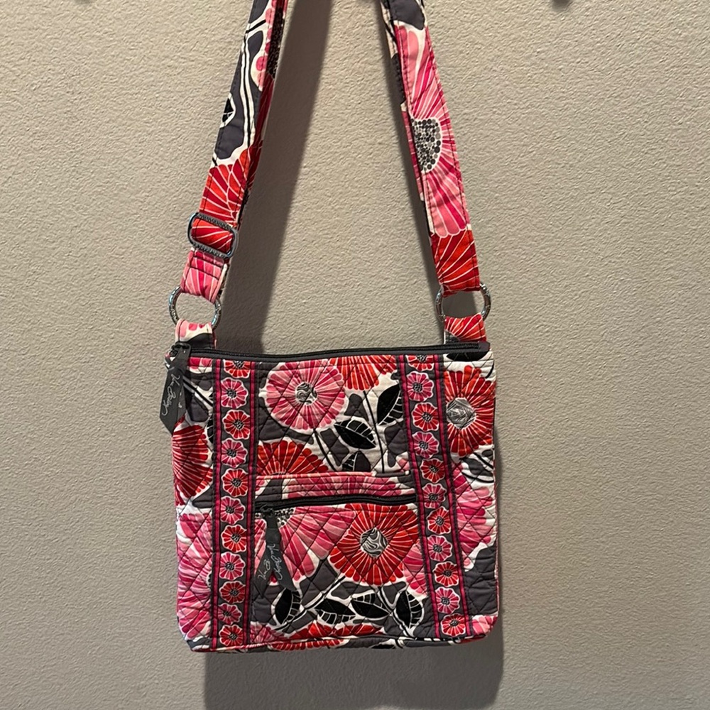 Vera Bradley Pink and Black Quilted Crossbody Bag